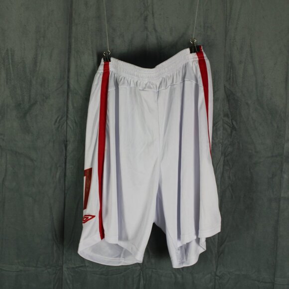 Team England Soccer Shorts (Retro) - Home Whites by Umbro - Men's Large - Picture 5 of 7